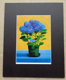 David Hockney Blue Hydrangea Potted Plant Flowers Garden Art Print Still Life UK Hydrangea