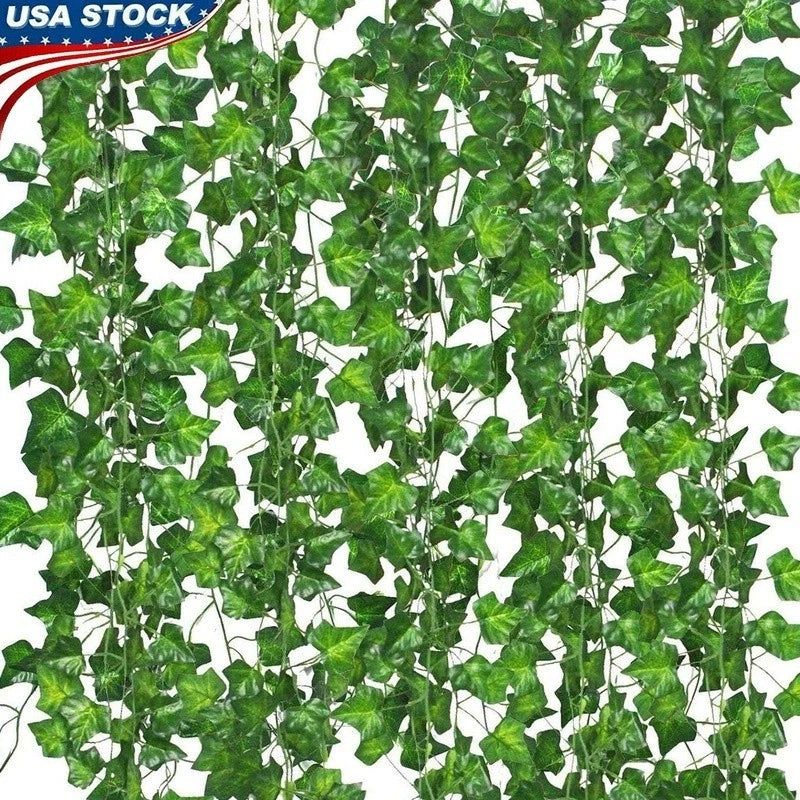 Artificial Ivy Vines 84ft Garland Green Leaves Indoor Outdoor Party Decoration Green Plant