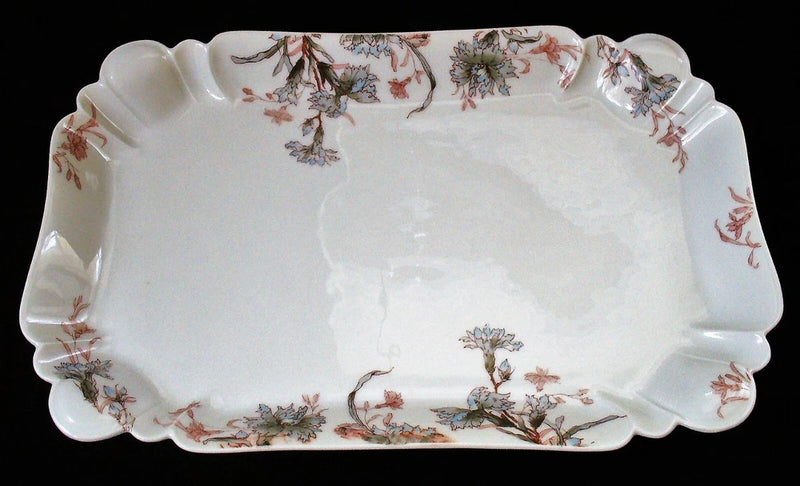 Vint~OLD CARNATION~1890's~HAVILAND LIMOGES~Porcelain~16.5"x10.25"x1.5"~PLATTER Carnation