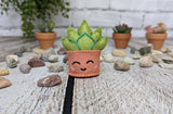Assorted Colors and Types, Felt Faux Succulents DŽcor, USA Handmade, Sewn Green Plant