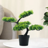 Lifelike Desktop Artificial Bonsai Tree Stable Small Faux Plant Ornament for Green Plant