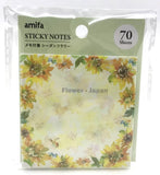 Sticky Notes Season Flower Pattern 70 Sheets Stationery Sunflower Anime Sunflower