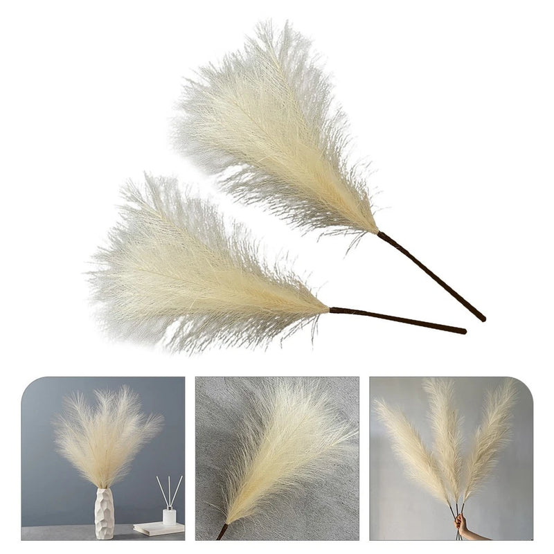 2 Pcs Tall Artificial Pampas Grass Stems Fake Grass for Floor Vase Decoration Pampas Grass