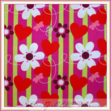 BonEful Fabric Cotton Red Pink White HEART Flower Girl Stripe Valentine US SCRAP Flowering Plants