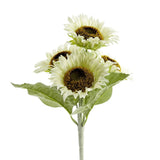 Group of 2 Realistic Artificial Cream Sunflower 12" Sprays Sunflower