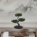 Artificial Potted Greeting Pine 10.2x13.4inch Lightweight PP Material Tabletop Green Plant