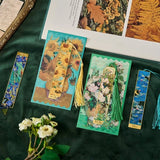 Hollow Metal Bookmarks with Tassels Flower Painting Book Marker for Book Lover Sunflower