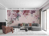 3D Pink Peony Flower Blossom Wall Murals Wallpaper Murals Wall Sticker Peony