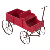 41.5 In. L Red Cedar Wood Buckboard Amish Wagon Decorative Garden Planter Garden Plants
