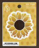 Sunflower Sticker Decal, 3 inch, Brown Yellow Sunflower