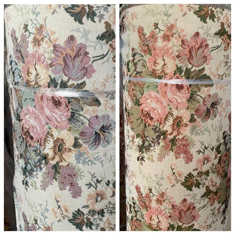 Vintage Garden Bouquet Jacquard Tapestry Fabric Upholstery Decorative BTY Sewing Flowering Plants