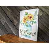 Flower Welcome Sign - Pretty Sunflower Welcome Sign - 12in x 8in Sunflower