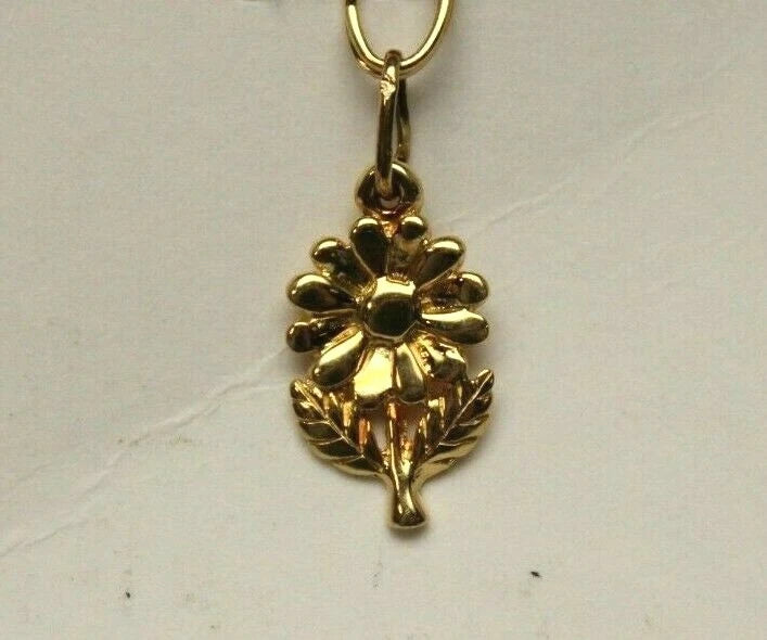 Danecraft 24 Karat Gold Over Sterling Sunflower Pendant 25-15710 NEW Sunflower