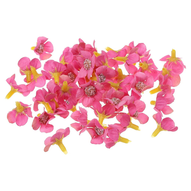 50Pcs 0.79" Artificial Silk Daisy Flower Heads Fake Flowers for DIY, Dark Pink Daisies