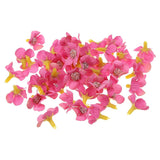 50Pcs 0.79" Artificial Silk Daisy Flower Heads Fake Flowers for DIY, Dark Pink Daisies