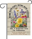 Restore Native Plants Wildflower Decorative Garden Flag, Floral Pollinator Yard Garden Plants