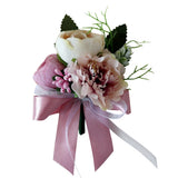 Wedding Boutonniere Artificial Flower Rose Pink Roses