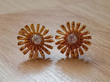 Gold Sunflower Flower Daisy Earrings Statement imitation costume jewellery Sunflower
