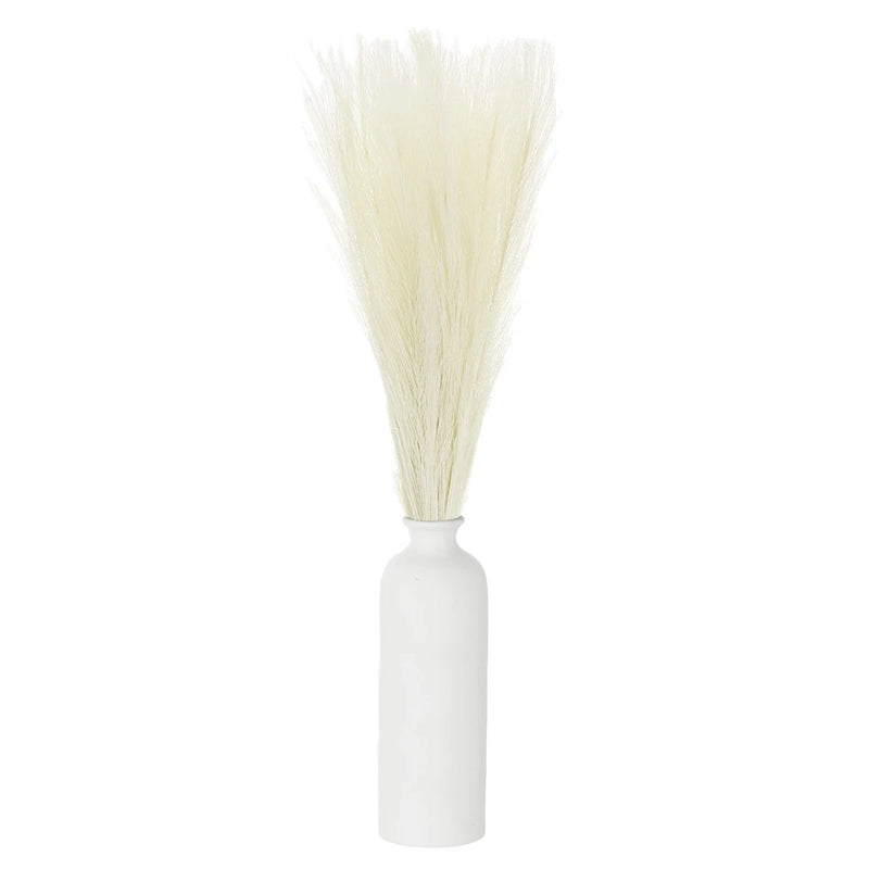 50PCS Faux Pampas Grass Decor, 22"/55cm Artificial Fluffy Grass Stems, Beige Pampas Grass