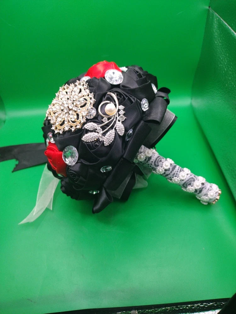 Bridal Bouquet Exclusively Different Specials Rhinestone Silk Roses  Red More... Bouquet