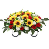 Artificial Cemetery Flowers Saddle-Shaped Tombstone Decorations,Large Headsto... Sunflower