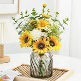 Fake Flowers Artificial Sunflowers with Vase Faux Silk Flowers Plants for Hom... Sunflower