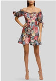KEEPSAKE The Label Black Hydrangea Runaway Off The Shoulder Mini Dress-6-NWT Hydrangea