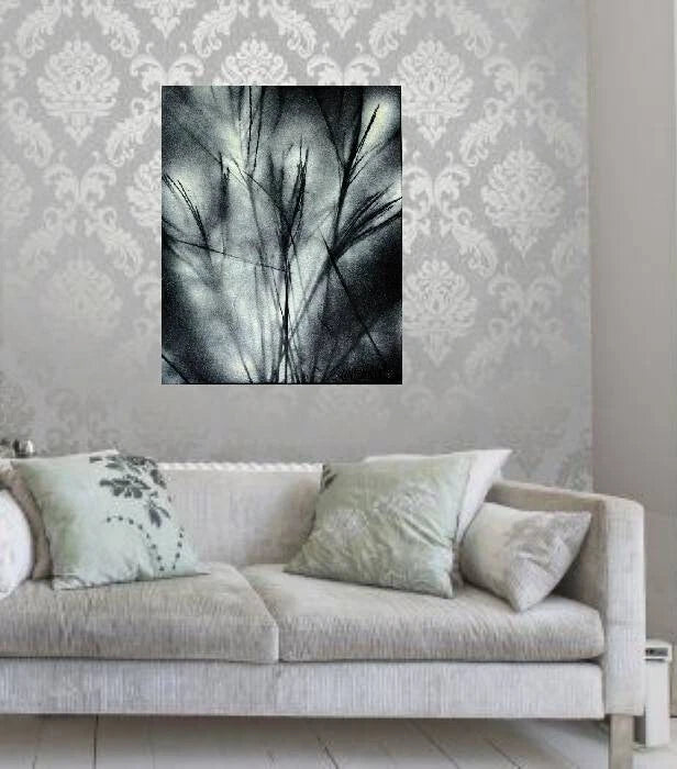 Original Abstract PAMPAS GRASS PAINTING Canvas 16 x 20 SWARTZMILLER SIGNED ART Pampas Grass