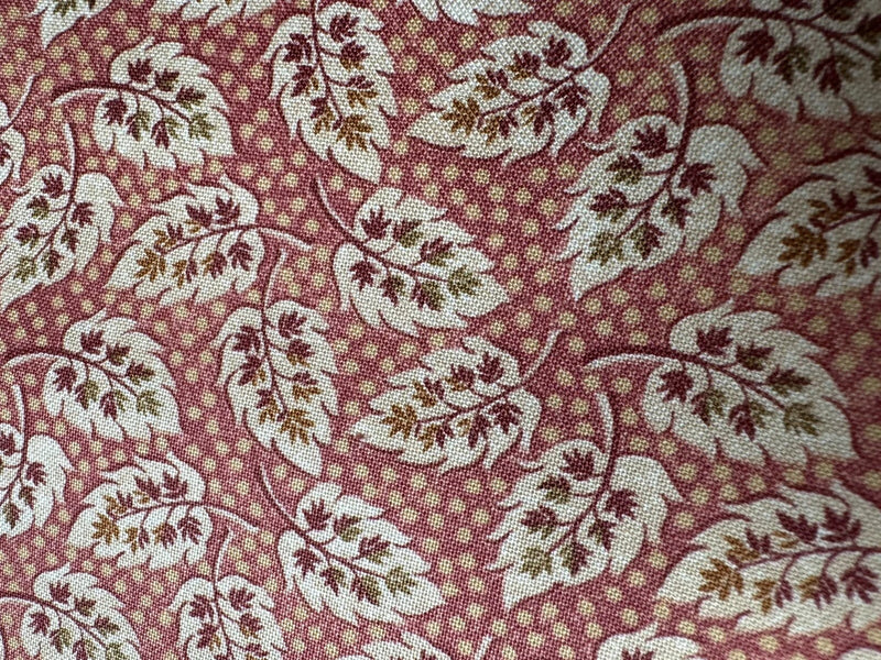 Remember When quilt fabric by Benartex 368-26 leaves on pink background Flowering Plants