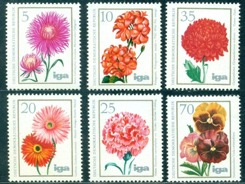 1975 Flowers,aster,Geranium,daisy,Carnation,chrysanthemum,Pansy,DDR,2070,MNH Carnation