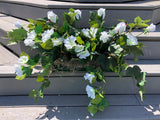 White Simplicity Roses Cascading Petunias Flower  fits your 18-24" Window Box Garden Plants