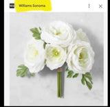 Williams Sonoma Artificial Peonies Silk Flowers Faux Peony Bouquet Floral White Peony