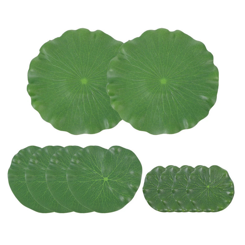 10 Pcs Fish Tank Simulated Lotus Leaf Artificial Plant Decor Faux Small Plants Green Plant