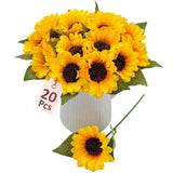 Realistic Silk Sunflowers - 12 Pcs Artificial Flower Set for Home Decor Sunflower
