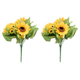 2Pcs Fake Sunflower Bouquet Wedding Decoration Flowers Sunflower