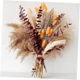 Fall Dried Flower Bouquet with Pampas Grass, Orange Bunny Tails, B - Fall Pampas Grass
