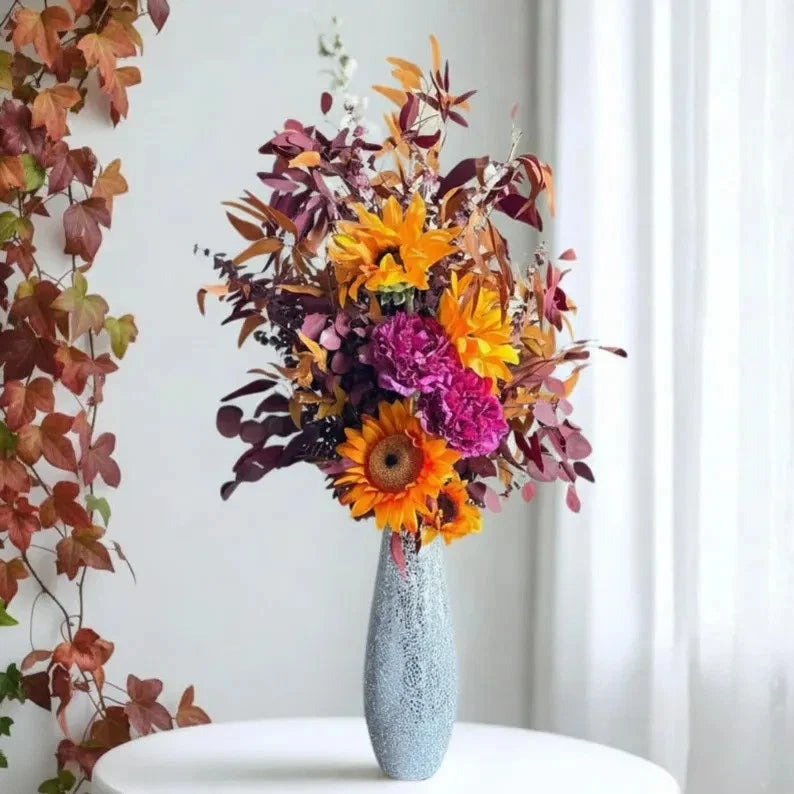Large Sunflower Floral Arrangement: Fall Home Decor, Wedding Table Centerpiece Sunflower