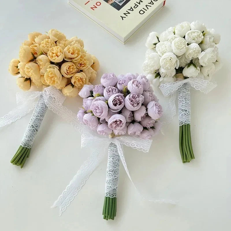 9 Heads Silk Peony Artificial Flowers Wedding Bouquet Home Party Outdoor Decor Peony