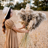 12 Pcs Large Dried Pampas Grass Decor Tall 35 inches, Boho Decor Pompas Floral Pampas Grass
