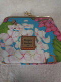 DOONEY  & BOURKE__ BLUE__ HYDRANGEA __MONOGRAM LARGE FRAMED KISSLOCK #4 Hydrangea
