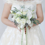 Bouquet Bridal Holding Silk Fake Flower Artificial Rose Bridesmaid Modern Decor Bouquet