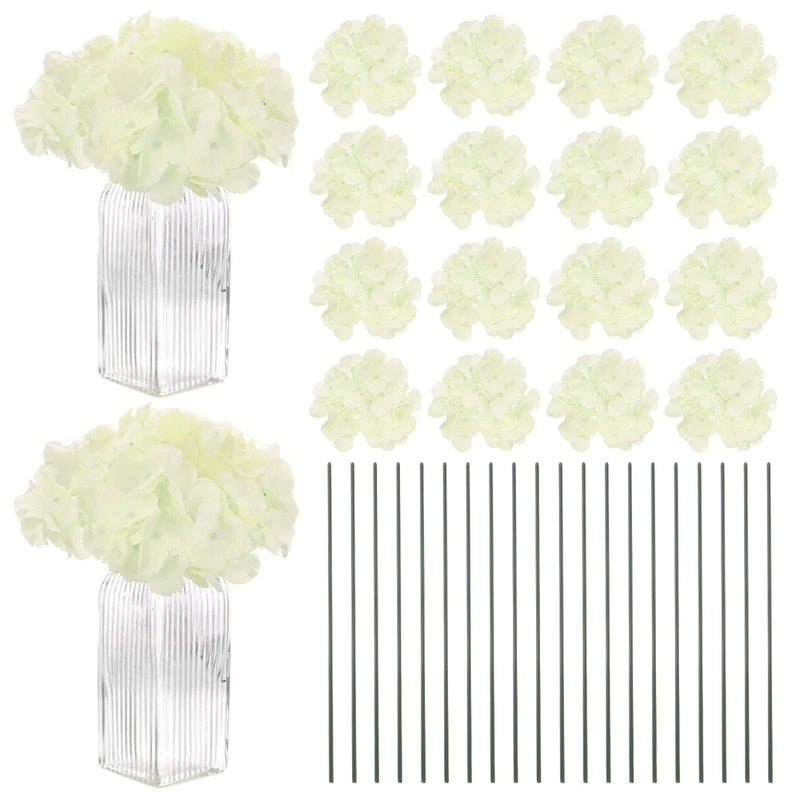 40-Pack Silk Hydrangea Flowers for Home Decor [Beige] Hydrangea
