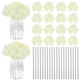 40-Pack Silk Hydrangea Flowers for Home Decor [Beige] Hydrangea