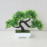 Office Pine Tree Garden Decor Bonsai Artificial Fake Flowers In Pot Plants Home+ Green Plant