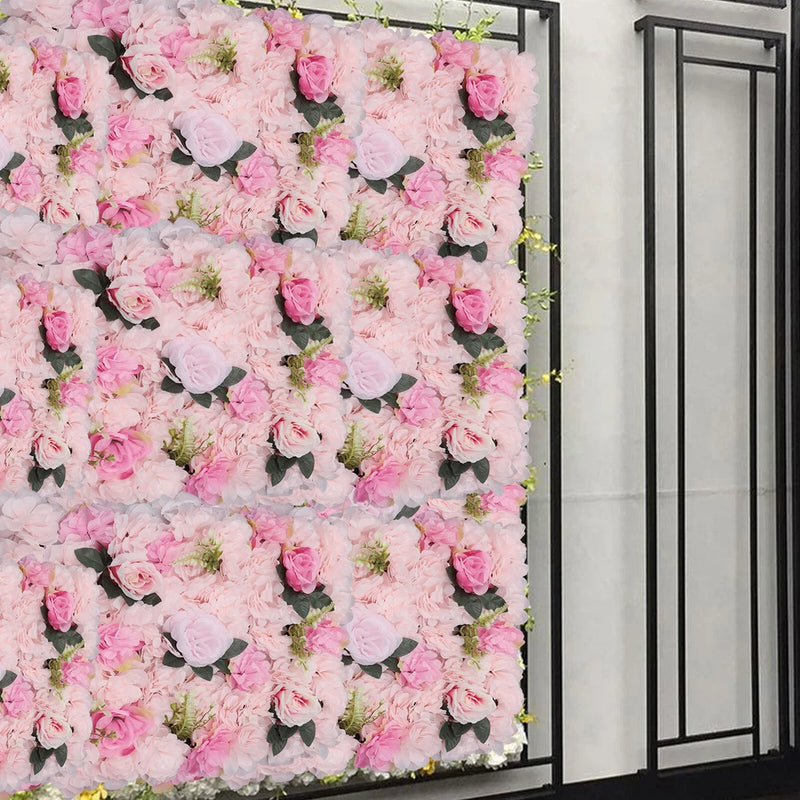 12 Pcs Artificial Silk Flower Hydrangea Wall Panel Banquet Wedding Party Decor Hydrangea