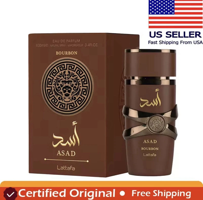 Lattafa Asad Bourbon Unisex Eau De Parfum Spray 3.4 fl oz 100 ml EDP