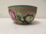 Vintage Chinese Cloisonne Enamel on Copper? Brass? Bowl Peony Flower Peony
