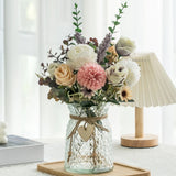 Fake Flowers with Vase, Faux Peony Silk Flowers for Home Decor,Fake Flowers w... Hydrangea