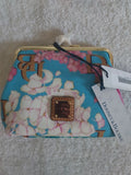 NWT DOONEY & BOURKE BLUE HYDRANGEA MONOGRAM LARGE FRAMED KISSLOCK COIN PURSE #3 Hydrangea
