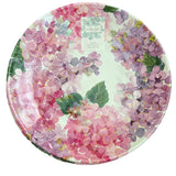 NEW Shabby Chic Purple Pink Hydrangea Floral 11Ó Melamine Dinner Plates Set of 4 Hydrangea